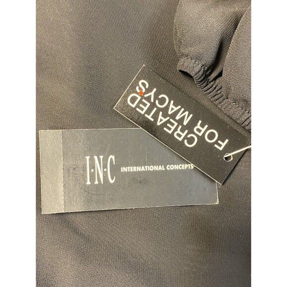 INC International Concepts Shift Dress Black Shear Long Sleeves Size M - Picture 7 of 14